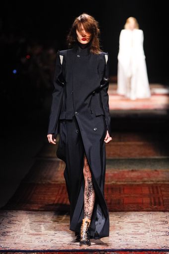 Maison Martin Margiela Spring 2012 Deconstructed Long Double Breasted Trench Coat In Black - Lyst
