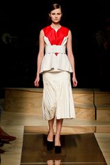 Celine Spring 2012 Red Heart Detail Peplum Tunic 