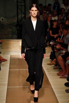 Celine Spring 2012 Wide Leg Cropped Trouser with Satin Contrast  - Lyst