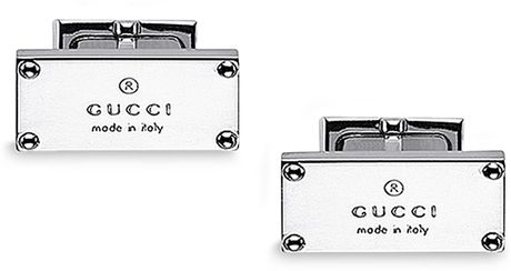 Gucci Branded Sterling Silver Cuff Links in Silver for Men - Lyst