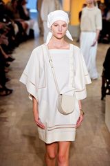 Hermes Spring 2012 White Layered Sleeve Dress With Fagoted Hems