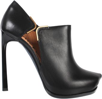Lanvin Calfskin Heels Ankleboots with Cuts - Lyst