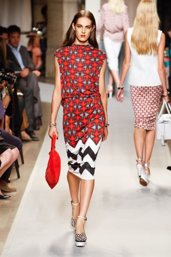 Loewe Spring 2012 Multicolor Mixed Print Knee Length Dress - Lyst