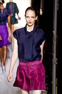 Yves Saint Laurent Spring 2012 Pink Leather Belt With Golden Buckle - Lyst