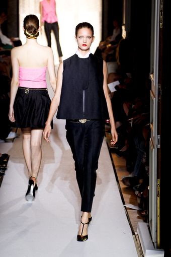 Yves Saint Laurent Spring 2012 Gold Plated T-Bar Sandals  - Lyst