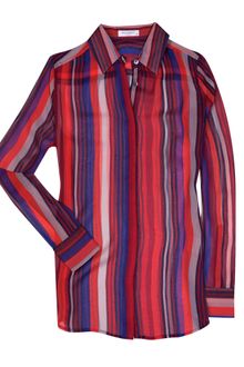 Equipment Raspberry Multi Stripe Earl Shirt - Lyst