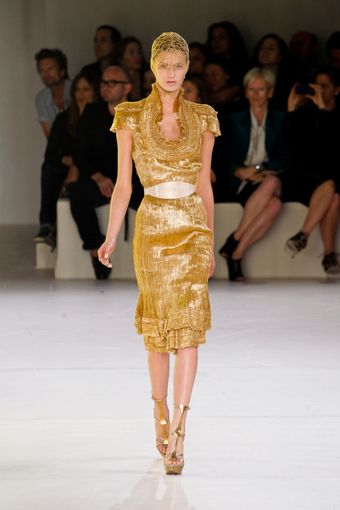 Alexander McQueen Spring 2012 Gold & Silver Platform Sandals - Lyst