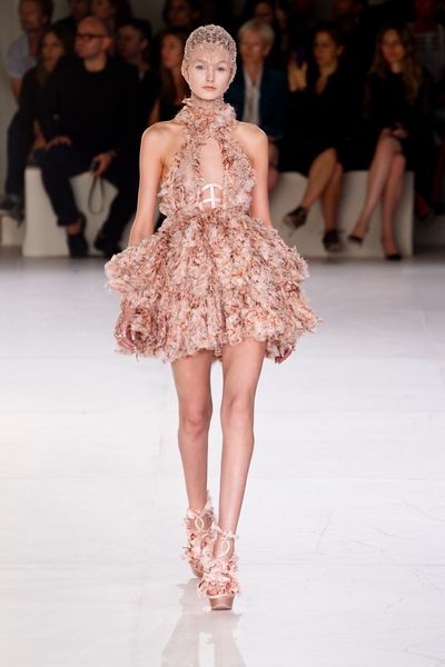 Alexander Mcqueen Spring 2012 Metallic Gladiator Platforms With Ruffles in Pink (natural) - Lyst