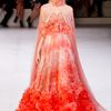 Alexander Mcqueen Spring 2012 Sleeveless Empire Line Gown With Ruffle Top and Exaggerated Ruffle Bottom in Red - Lyst