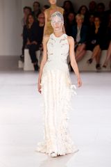 Alexander McQueen Spring 2012 White Cut Out Embellished Gown