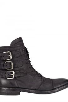 BB Bruno Bordese Belted Waxed Calfskin Boots - Lyst