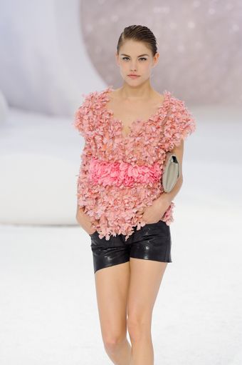 Chanel Spring 2012 Pink Short Sleeve Petal Top - Lyst