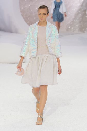 Chanel Spring 2012 Knee Lenght Drop Waist Dress With Full Skirt - Lyst