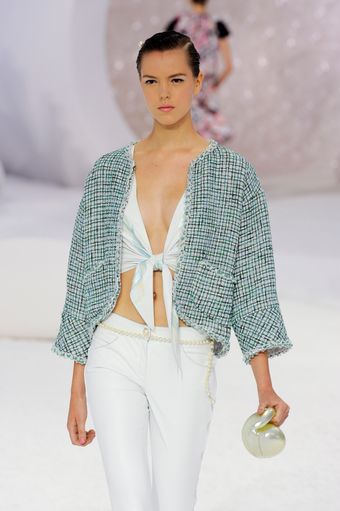 Chanel Spring 2012 Tie Up Cropped Top - Lyst