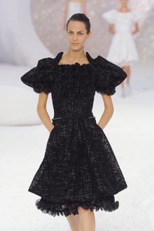 Chanel Spring 2012 Tweed Structural Dress with Ruffle Organza Underpinning  - Lyst