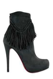 Christian Louboutin 120 Mm Rom Fringe Suede Boots - Lyst