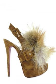 Christian Louboutin 150 Mm Splash Fur Fox Sandals - Lyst