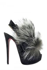 Christian Louboutin 150 Mm Splash Fur Fox Sandals