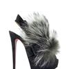 Christian Louboutin 150 Mm Splash Fur Fox Sandals in Gray (grey) - Lyst