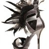 Diego Dolcini 130mm Silk, Feather & Calfskin Sandals in Silver (multi) - Lyst