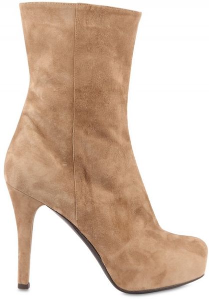 Gianna Meliani 110mm Suede Boots in Beige (camel) - Lyst