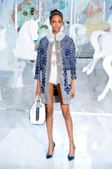 Louis Vuitton Spring 2012 White and Blue Crocodile Leather Tote Bag