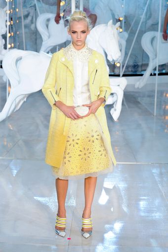Louis Vuitton Spring 2012 White Blouse with Broderie Anglaise Collar - Lyst