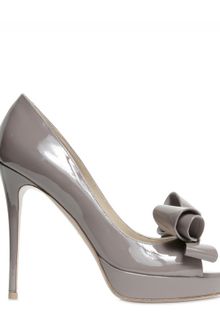 Valentino 120mm Patent Bow Open Toe Pumps - Lyst