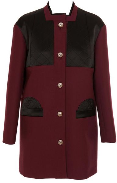 Balenciaga Virgin Wool and Technosatin Coat in Purple (prune) - Lyst