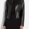 D&g Black Leather Panelled Jacket in Black - Lyst