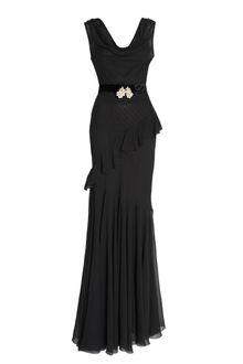 D&G Silk Drape Neck Bias Cut Maxi Dress - Lyst