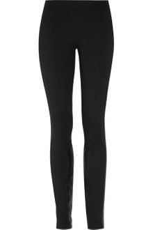 DKNY Leather-paneled Stretch-jersey Leggings - Lyst