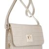 Dkny Crocodileeffect Leather Shoulder Bag in Beige (gray)