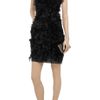 Donna Karan New York Feather and Sequinembellished Silk Dress in Black - Lyst