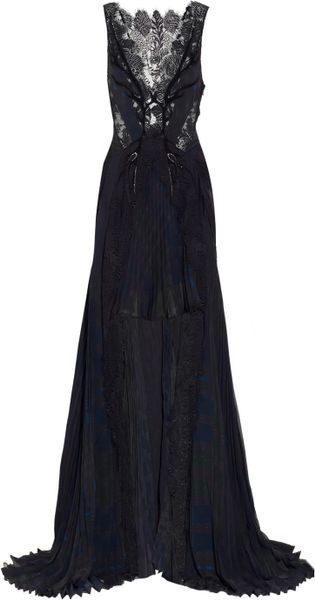 Julien Macdonald Jacobite Tartan-print Silk-chiffon Gown - Lyst