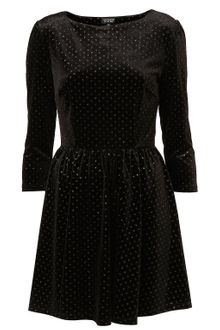 Topshop Glitter Spot Velvet Dress - Lyst