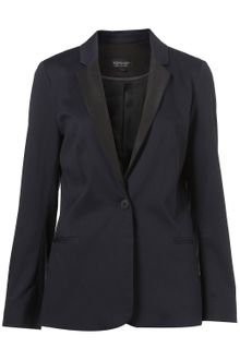 Topshop Navy Slimline Tux Blazer - Lyst
