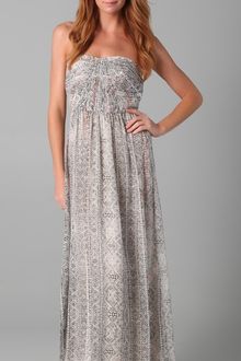 Twelfth Street by Cynthia Vincent Strapless Print Maxi Dress - Lyst