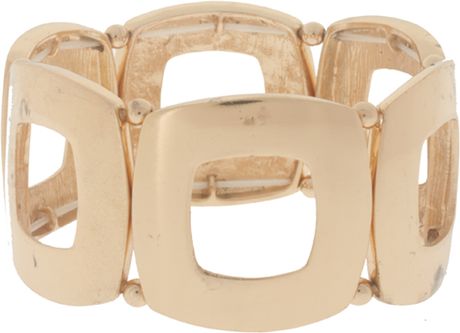 Asos Collection Asos Open Squares Stretch Bracelet in Gold - Lyst
