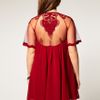 Asos Collection Asos Curve Shift Dress with Embellished Mesh and Trim in Red (rumbared) - Lyst