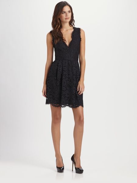 Dkny Lace Dress in Black - Lyst