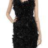 Donna Karan New York Feather and Sequinembellished Silk Dress in Black - Lyst