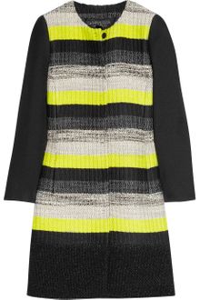 Giambattista Valli Striped Wool-blend Bouclé and Crepe Coat - Lyst