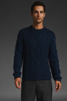 Marc By Marc Jacobs Luke Hand Knit Sweater In Marnia Blue - Lyst