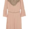 Alberta Ferretti Embellished Pleated Crepe Dress in Pink - Lyst
