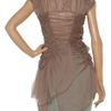 Alberta Ferretti Ruched Silkchiffon Blouse in Beige (pink) - Lyst