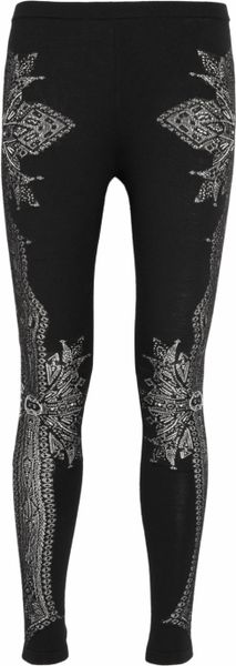 Alexander McQueen Intarsia Wool-blend Jacquard Leggings - Lyst