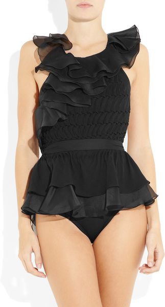 Diane Von Furstenberg Anais Silk-chiffon and Organza Bodysuit - Lyst
