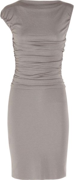 Giambattista Valli Ruched Wool-blend Dress - Lyst