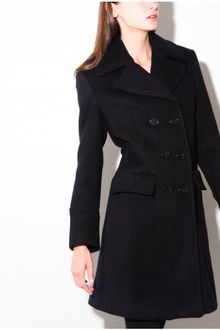Kai Aakmann Navy Double Breasted Wool Coat - Lyst